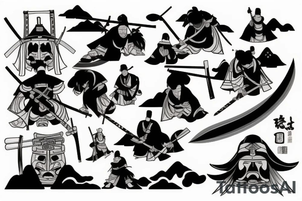 Japaness samurai style tattoo idea
