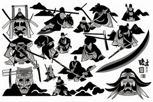 Japaness samurai style tattoo idea