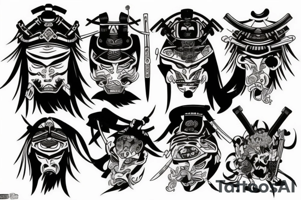Japaness samurai style tattoo idea