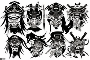 Japaness samurai style tattoo idea
