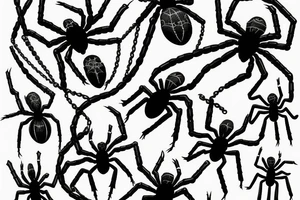 spider that crawls in chains tattoo idea