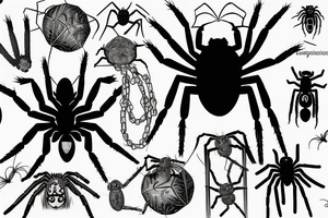 spider that crawls in chains tattoo idea