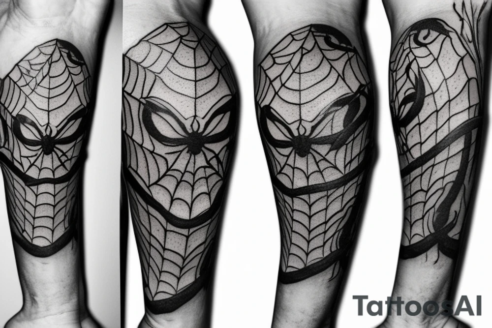 spider fights snake tattoo idea