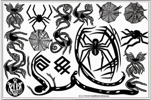 spider fights snake tattoo idea