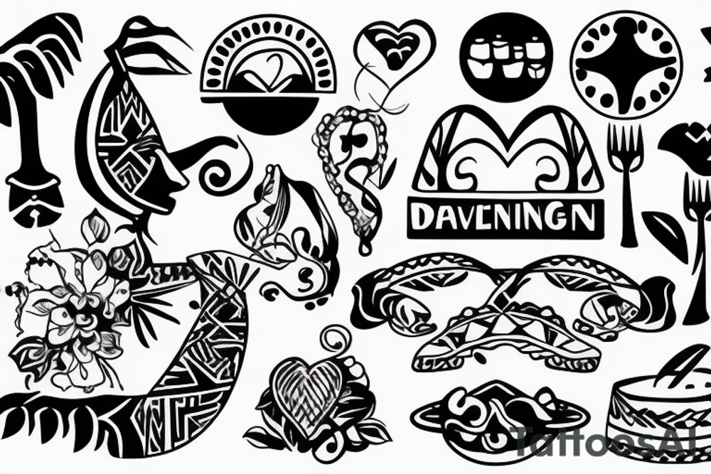 woman eating, drinking, travelling and loving taxes tattoo idea