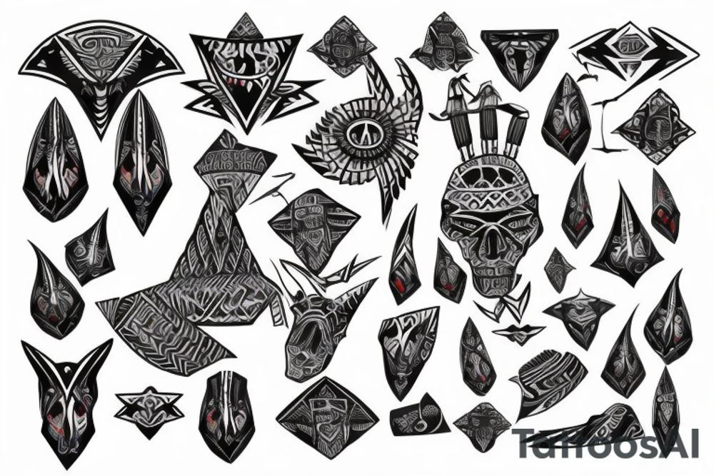 cool triball 3d tattoo idea