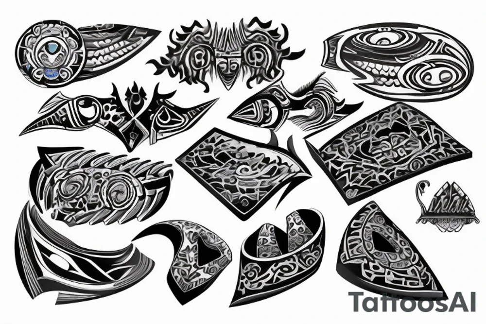 cool triball 3d tattoo idea