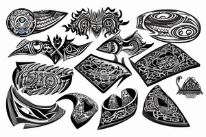 cool triball 3d tattoo idea
