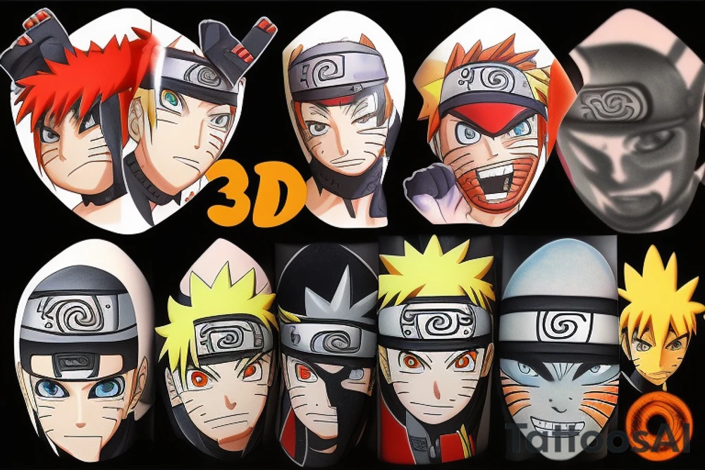3d in naruto style tattoo idea