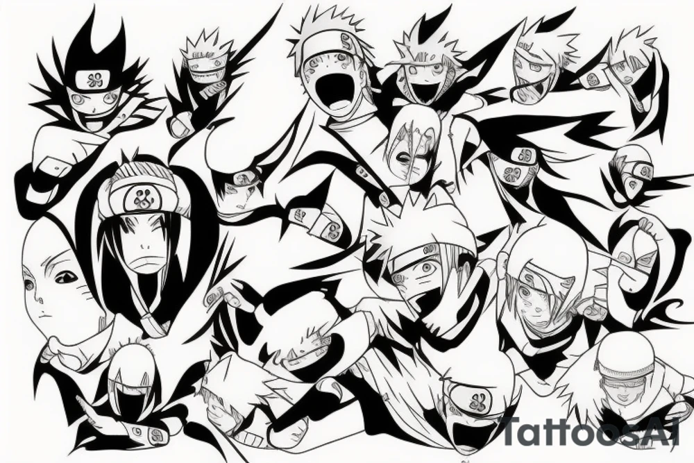 3d in naruto style tattoo idea