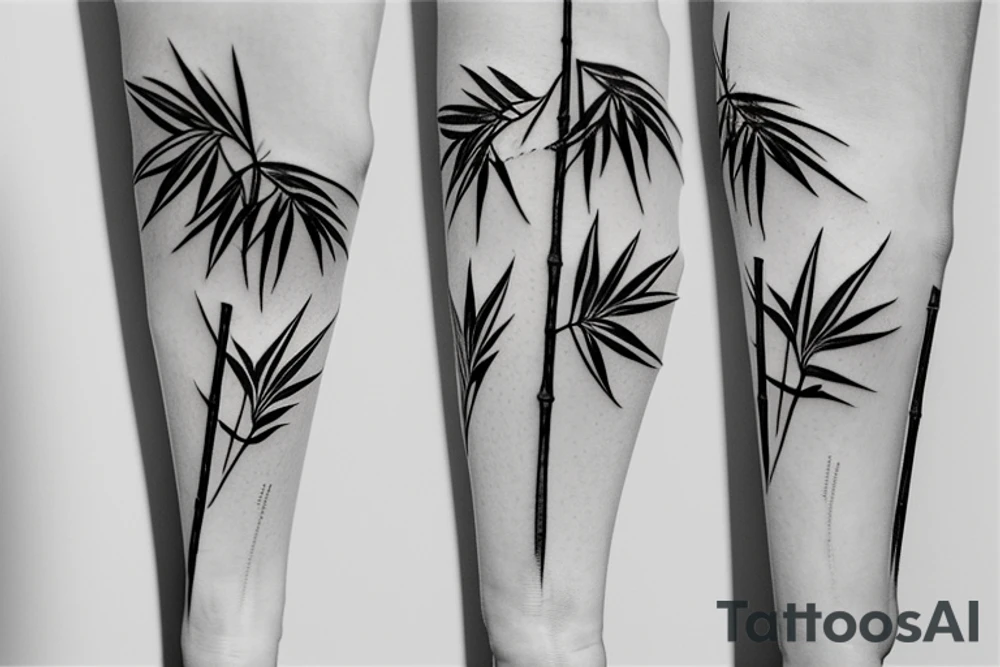 Bamboo sticks with leaves, straight and narrow tattoo idea