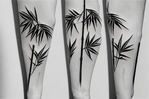 Bamboo sticks with leaves, straight and narrow tattoo idea