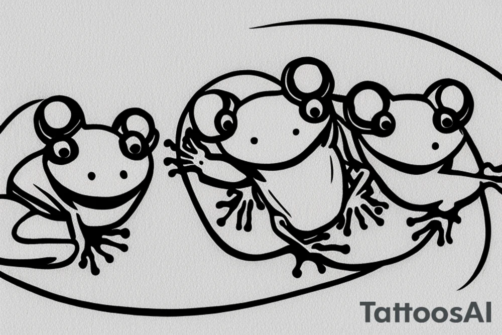 two small funny frogs for a pair tattoo tattoo idea