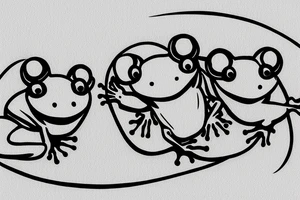 two small funny frogs for a pair tattoo tattoo idea