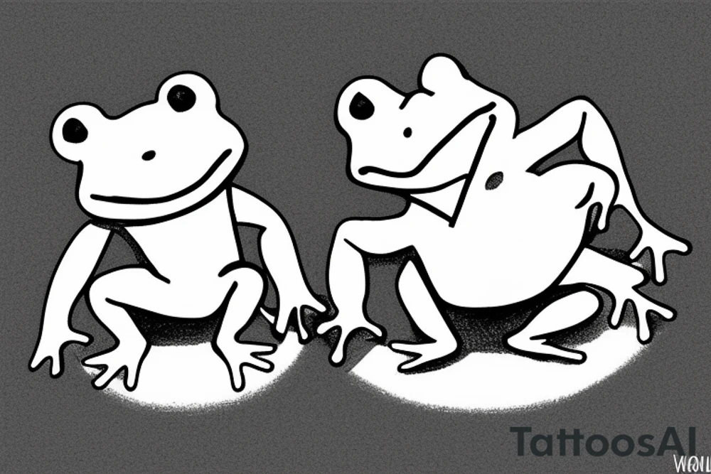 two small funny frogs for a pair tattoo tattoo idea