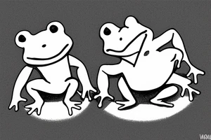 two small funny frogs for a pair tattoo tattoo idea