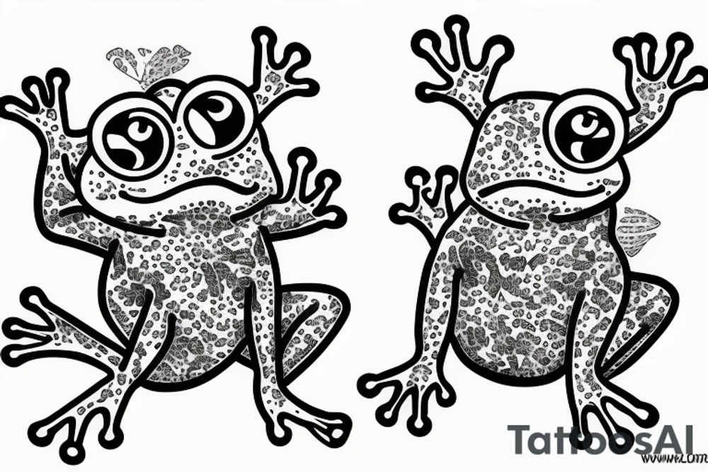 two small funny frogs for a pair tattoo tattoo idea