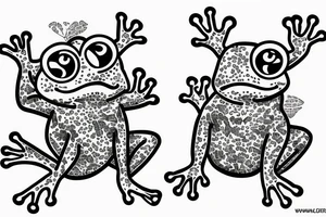 two small funny frogs for a pair tattoo tattoo idea