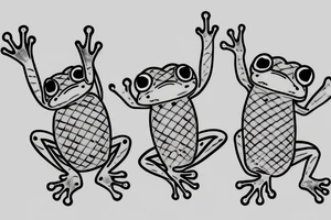 two small funny frogs for a pair tattoo tattoo idea