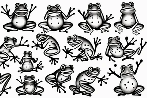 two small funny frogs tattoo idea