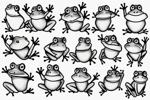 two small funny frogs tattoo idea