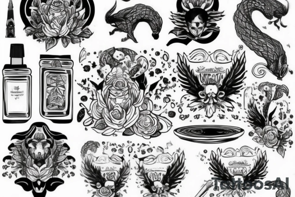 космос, звезды, планеты и морские медузы tattoo idea