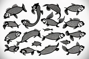 koi carp in a minimalist style tattoo idea