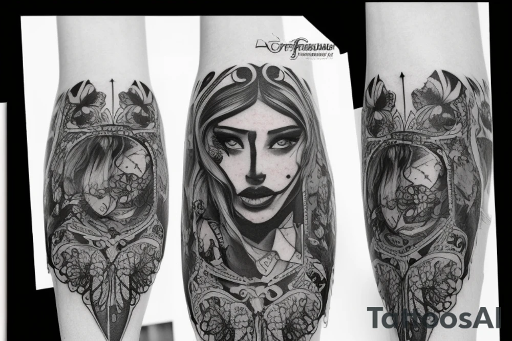 Горящий крест с драконами и луной tattoo idea Горящий крест с драконами и луной tattoo idea