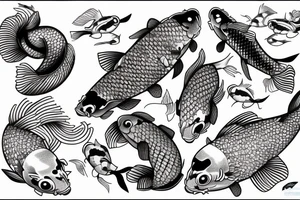 koi carp detailed in japanese style tattoo idea