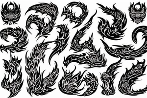 Flame hell letters fire tattoo idea