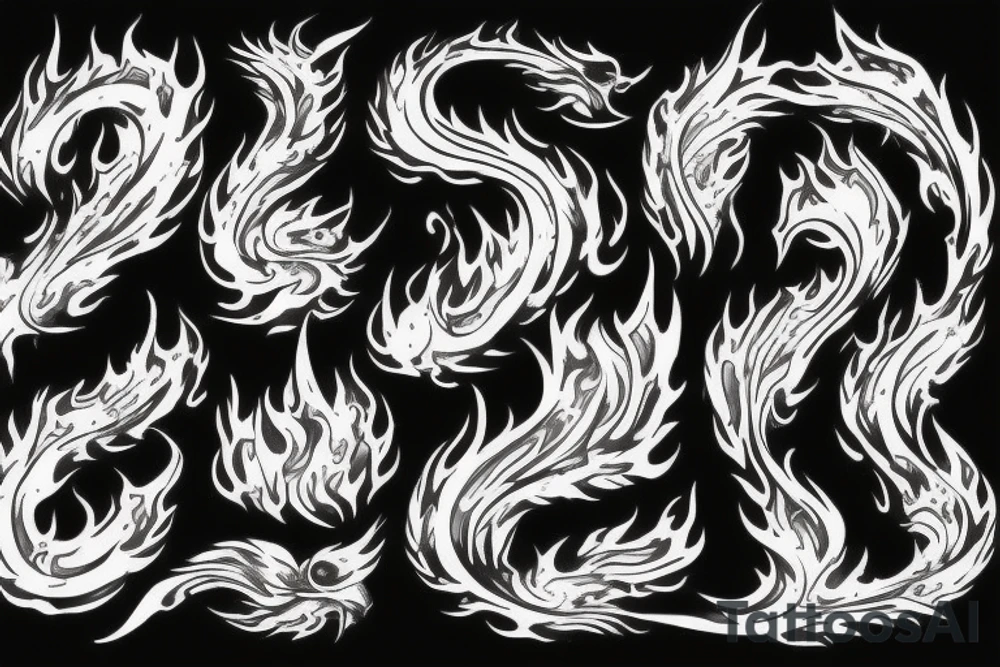 Flame hell letters fire tattoo idea