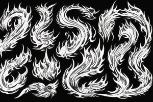 Flame hell letters fire tattoo idea