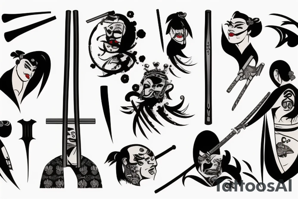 Katana with blood tattoo idea