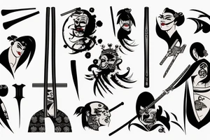 Katana with blood tattoo idea