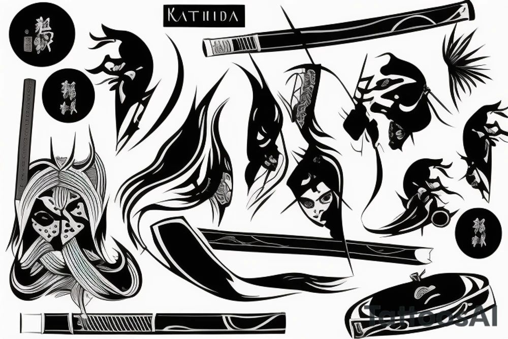Katana with blood tattoo idea