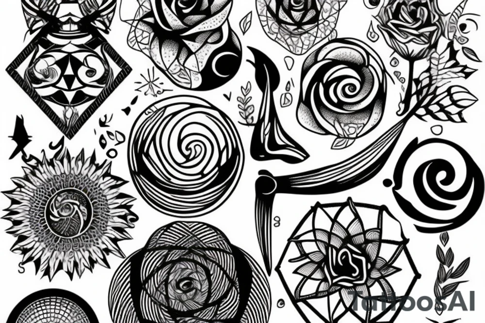 Freedom friendship adventure fibonacci tattoo idea