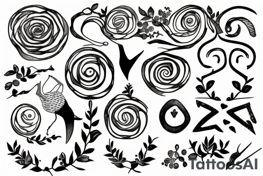 Freedom friendship adventure fibonacci tattoo idea