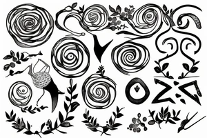 Freedom friendship adventure fibonacci tattoo idea
