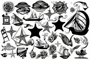 Ship in sea tattoo idea