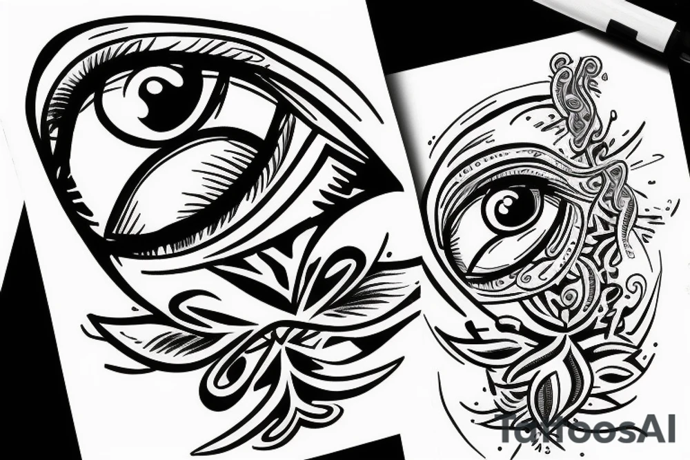 eye at the top of the pyramid tattoo idea