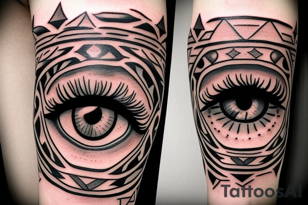 eye at the top of the pyramid tattoo idea