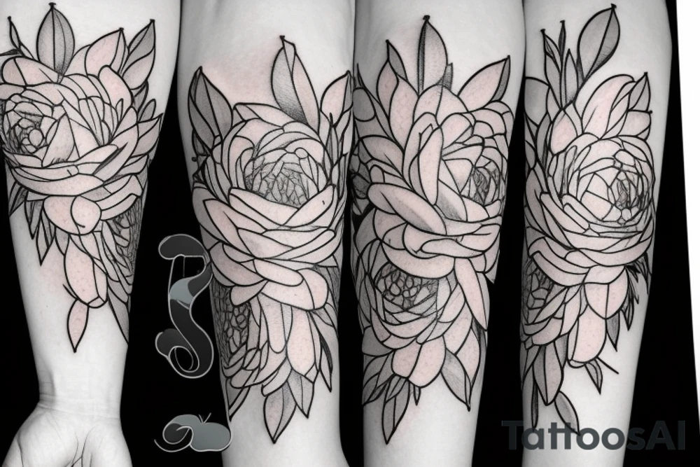 Succulent on female body tattoo idea