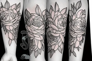 Succulent on female body tattoo idea