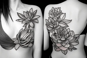 Succulent on female body tattoo idea