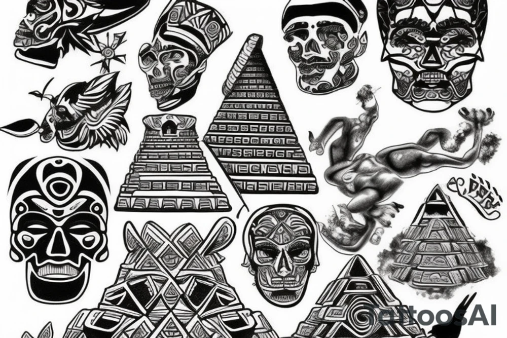 mayan pyramid tattoo idea