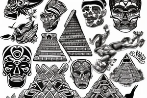 mayan pyramid tattoo idea