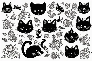 Black cat with a funny cat tattoo idea