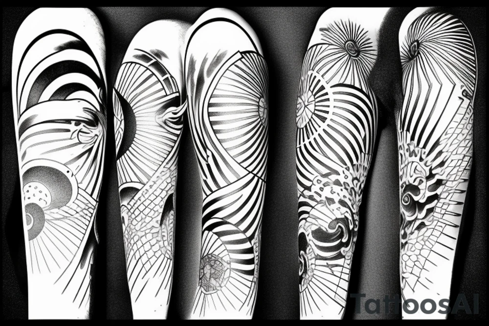 light shading rising sun sun rays sun rise over ocean tattoo idea