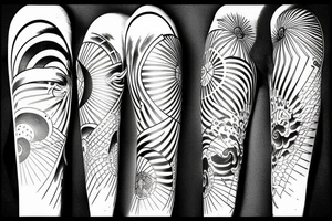 light shading rising sun sun rays sun rise over ocean tattoo idea