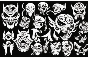 demon mask japan style tattoo idea
